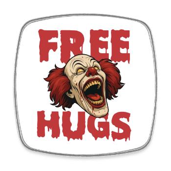 Kostenlose Umarmungen Gruseliger Halloween Böser Clown - Viereckiger Kühlschrankmagnet - Weiß - Vorne