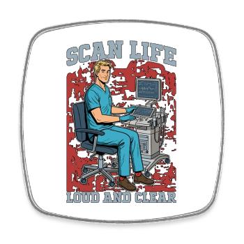 Sonographer Scan Life Loud And Clear Ultrasound - Viereckiger Kühlschrankmagnet - Weiß - Vorne