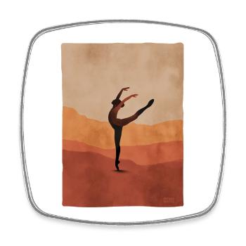 Silhouette de danseuse du désert - Magnet carré - blanc - Devant