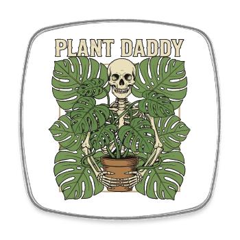Spooky Plant Man with Skull - Square fridge magnet - white - Front