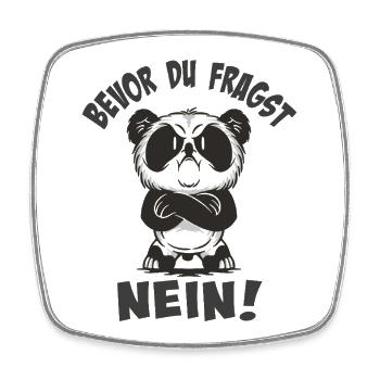Kuscheliger Panda mit humorvollem Spruch - Viereckiger Kühlschrankmagnet - Weiß - Vorne