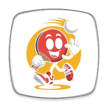 Funny Table Tennis Cartoon - Viereckiger Kühlschrankmagnet - Weiß - Vorne