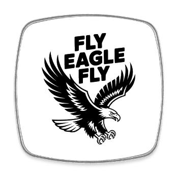 Fly Eagle Fly - Square fridge magnet - white - Front