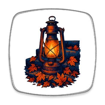 Dark Academia Herbst Vibes Laterne Herbstlich - Viereckiger Kühlschrankmagnet - Weiß - Vorne