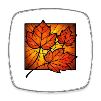 Stained Glass Autumn Herbst Herbstlich - Viereckiger Kühlschrankmagnet - Weiß - Vorne