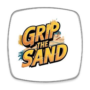 Grip The Sand Beachvolleyball Motiv - Viereckiger Kühlschrankmagnet - Weiß - Vorne