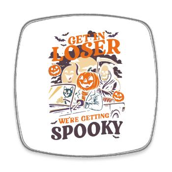 Fun & Spooky Halloween Pumpkin Loser - Square fridge magnet - white - Front
