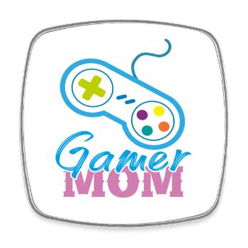 Maman Gamer - Magnet carré - blanc - Devant