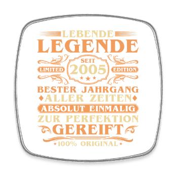 20th Birthday Born 2005 Vintage - Square fridge magnet - white - Front