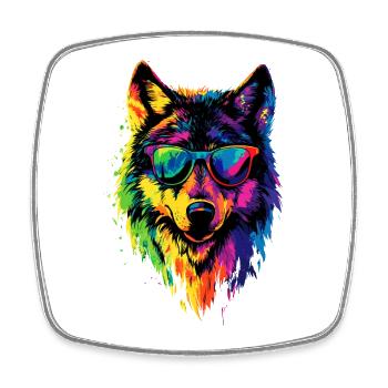 Wolf Love Wolves Wolf Pack Wolfhound Wild Wolf - Square fridge magnet - white - Front