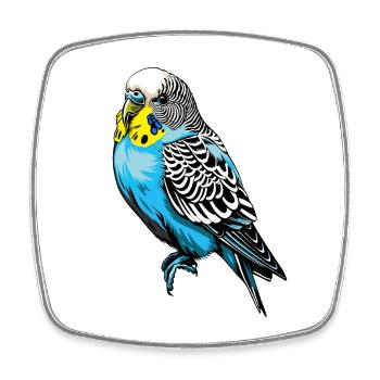 Colorful Budgie Vector Design - Square fridge magnet - white - Front