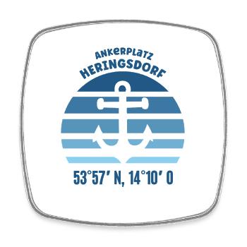 Heringsdorf Holidays seaside resort Usedom Baltic Sea - Square fridge magnet - white - Front