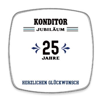 Confectioner 25th anniversary 25th anniversary - Square fridge magnet - white - Front