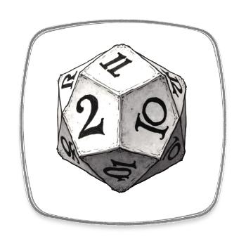 Dice with Medieval Numbers – Vintage Dice - Square fridge magnet - white - Front