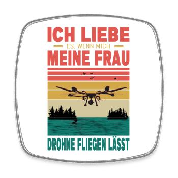 Accessoires de pilote de drone Drone Pilote de drone Cadeau - Magnet carré - blanc - Devant