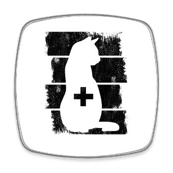 Veterinarian Cat - Square fridge magnet - white - Front