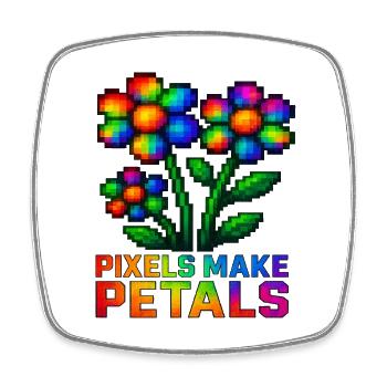 Pixel Plants Life Retro 8-Bit Houseplants - Square fridge magnet - white - Front