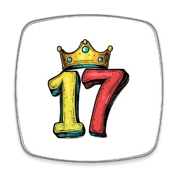 17 Number Krone - Square fridge magnet - white - Front