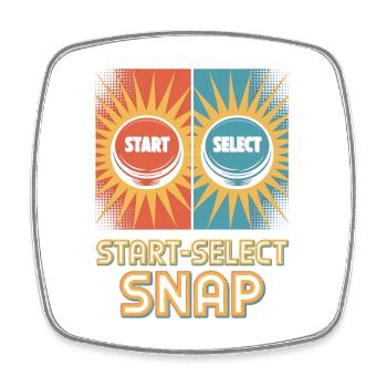 Start Select Snap Pop Culture Retro Video Game - Viereckiger Kühlschrankmagnet - Weiß - Vorne