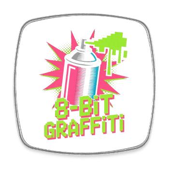 8-Bit Graffiti Pop Culture Retro Video Game - Square fridge magnet - white - Front