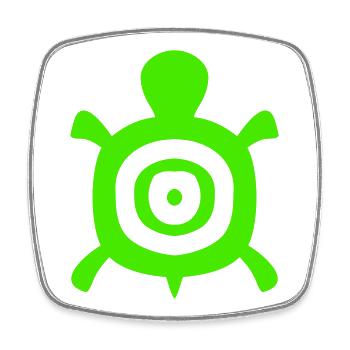 Turtle Turtle Shell Circles Tank Logo - Square fridge magnet - white - Front