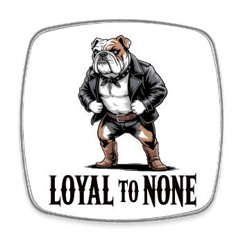Loyale Bulldogge Rebellenleder - Viereckiger Kühlschrankmagnet - Weiß - Vorne