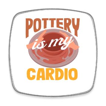 Töpfern Ist Mein Cardio Kunstliebhaber - Viereckiger Kühlschrankmagnet - Weiß - Vorne