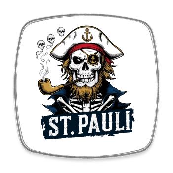 St.Pauli Kiez Hamburg Totenkopf Sankt Pauli - Square fridge magnet - white - Front