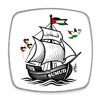 Free palestine - free gaza - Square fridge magnet - white - Front