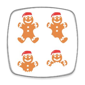 Lebkuchen Weihnachten Lebkuchenmann Gingerbread - Viereckiger Kühlschrankmagnet - Weiß - Vorne