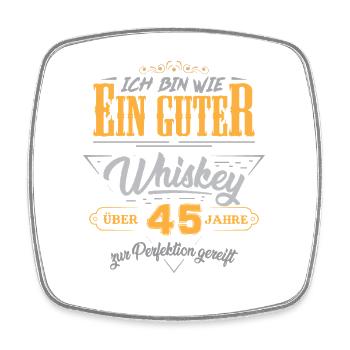 45. Geburtstag 45 Jahre alt Spruch Geschenk - Viereckiger Kühlschrankmagnet - Weiß - Vorne