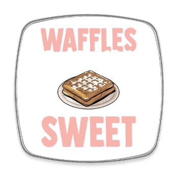 Costume de gaufre Bonbons pâtissier sucré - Magnet carré - blanc - Devant