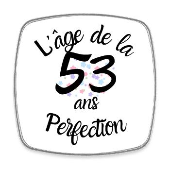53 Jahre alt, das Zeitalter der Perfektion - Viereckiger Kühlschrankmagnet - Weiß - Vorne