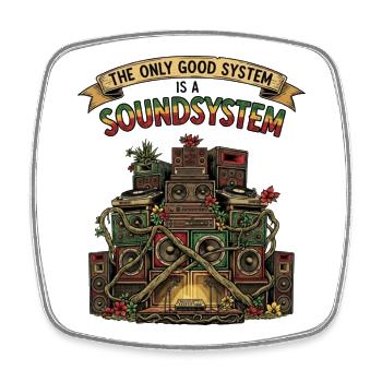 Sound System Collage Dub Reggae - Viereckiger Kühlschrankmagnet - Weiß - Vorne