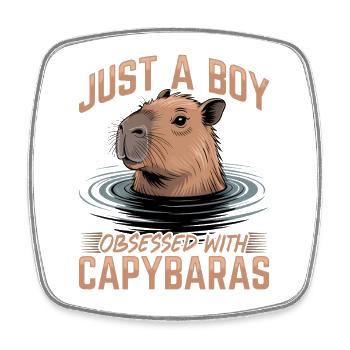 Drôle de Capybara - Magnet carré - blanc - Devant