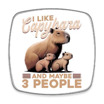 Drôle de Capybara - Magnet carré - blanc - Devant