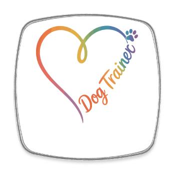 Dog Trainer Heart - Square fridge magnet - white - Front