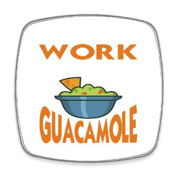J’en ai fini avec le travail Mangeons du guacamole - Magnet carré - blanc - Devant