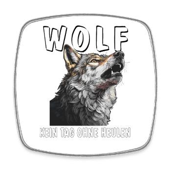 WOLF PAS UN JOUR SANS HURLER - Magnet carré - blanc - Devant