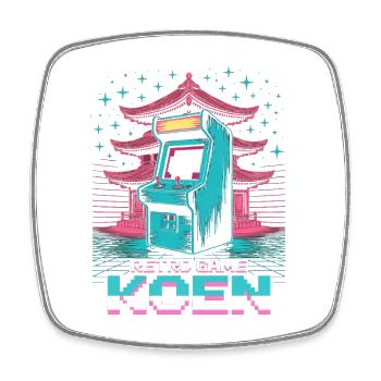 Retro Game Koen Pop Culture Japanese Aesthetic - Square fridge magnet - white - Front