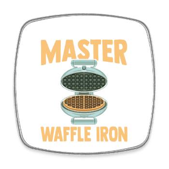 Waffeleisen Meister Professioneller Waffel Experte - Viereckiger Kühlschrankmagnet - Weiß - Vorne
