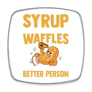 Syrup and waffles Sweet pastries Pancakes - Square fridge magnet - white - Front