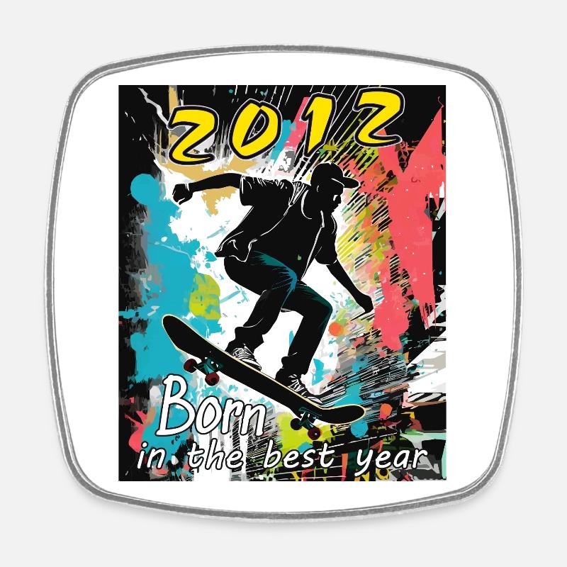 2012 SKAETER Né dans la meilleure année - Magnet carré - blanc