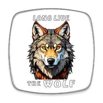 LONG LIVE THE WOLF - Viereckiger Kühlschrankmagnet - Weiß - Vorne