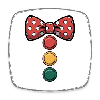 Funny Clown Costume Cartoon - Viereckiger Kühlschrankmagnet - Weiß - Vorne