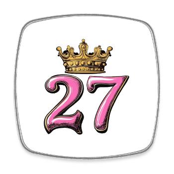 27 Number Krone - Square fridge magnet - white - Front