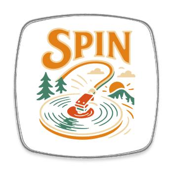 Spin Vinyl Record Player Music Lover 70s Retro - Square fridge magnet - white - Front