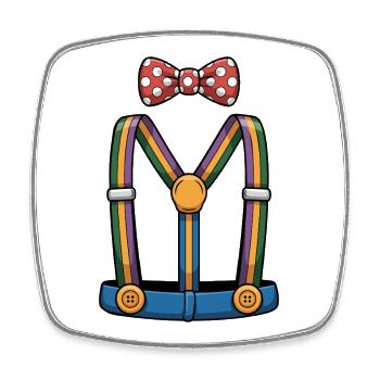 Funny Clown Costume Cartoon - Viereckiger Kühlschrankmagnet - Weiß - Vorne