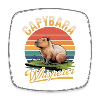 Esthétique amusante Kawaii Capybara - Magnet carré - blanc - Devant