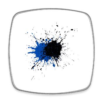 Photographie en couleur astucieuse avec du bleu et du noir - Magnet carré - blanc - Devant